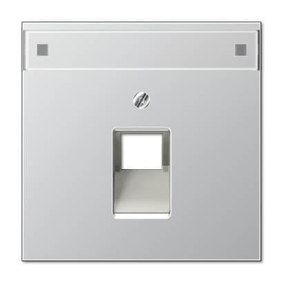 Накладка 1-ой наклонной телефонной/компьютерной розетки с полем для надписи Jung LS 990 алюминий AL2969-1NAUA