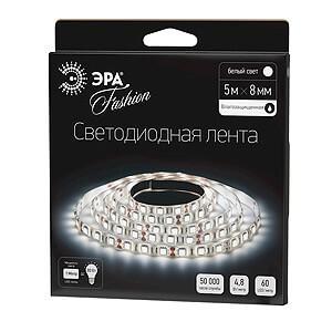 Светодиодная влагозащищенная лента ЭРА 4,8W/m 60LED/m 3528SMD холодный белый 5M LS3528-60LED-IP65-W-5m C0043026