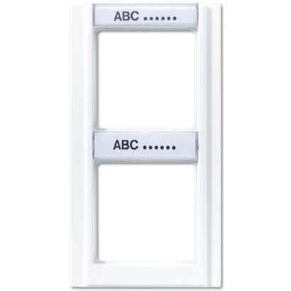 Рамка 2-постовая с шильдиком вертикальная Jung A 500 белая A582NAWW