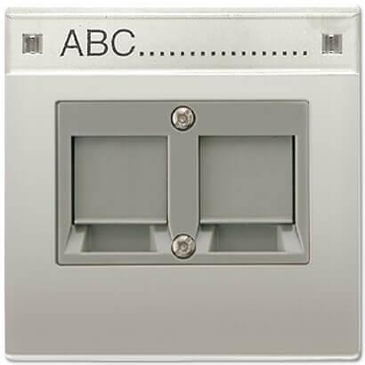 Накладка для модульных гнезд Jung LS 990 Edelstahl ES2969-2NAT