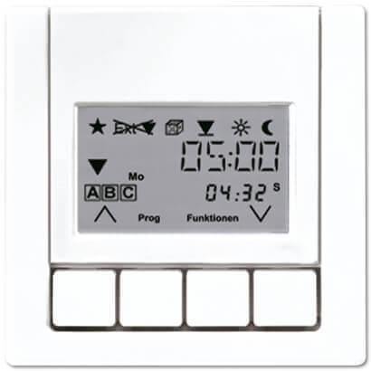 Накладка жалюзийного выключателя Универсал с таймером Jung LS 990 белая LS5232T3WW