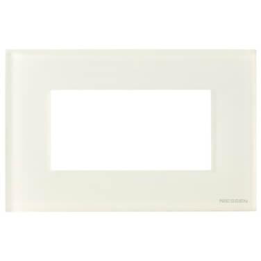 Рамка 4-модульная ABB Zenit итальянский стандарт стекло белое 2CLA247400N3001