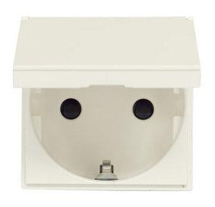 Розетка ABB Zenit с/з 16A 250V со шторками крышкой винтовой зажим альпийский белый 2CLA228810N1101