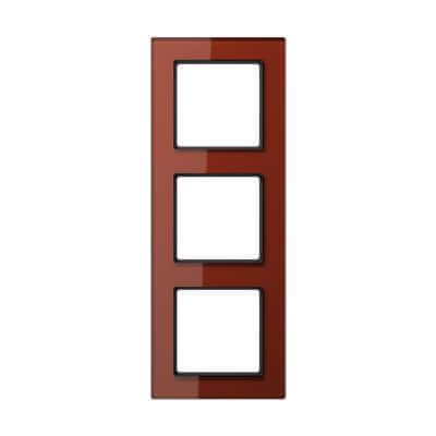 Рамка 3-постовая Jung A creation стекло красный оксид AC583GLRT