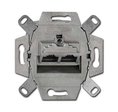 Розетка компьютерная 2хRJ45 ABB BJE 8/8 полюсов раздельно 6e кат 2CKA000230A0412