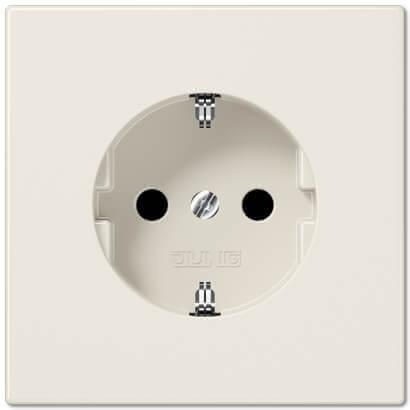 Розетка с заземлением безвинтовой зажим Jung LS 990 бежевая LS520