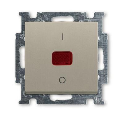 Выключатель одноклавишный двухполюсный ABB Basic55 20A 250V с подсветкой шампань 2CKA001020A0091