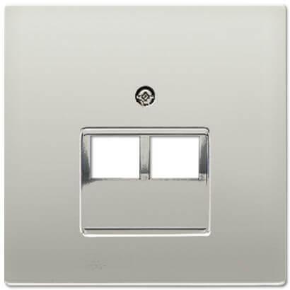 Накладка 2-ой наклонной телефонной/компьютерной розетки Jung LS 990 edelstahl ES2969-2UA