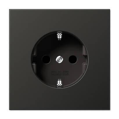 Розетка с заземлением винтовой зажим Jung LS 990 антрацит AL2521AN