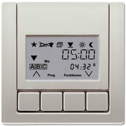 Накладка жалюзийного выключателя Универсал с таймером Jung LS 990 Edelstahl ES5232T3