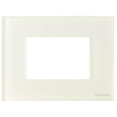 Рамка 3-модульная ABB Zenit итальянский стандарт стекло белое 2CLA247300N3001