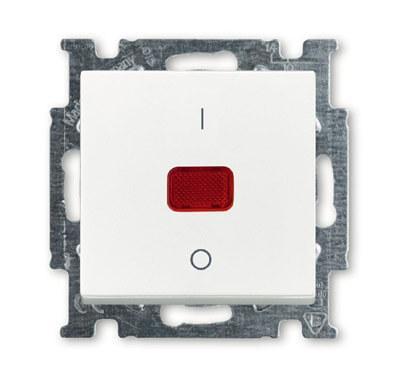 Выключатель одноклавишный двухполюсный ABB Basic55 20A 250V с подсветкой альпийский белый 2CKA001020A0089