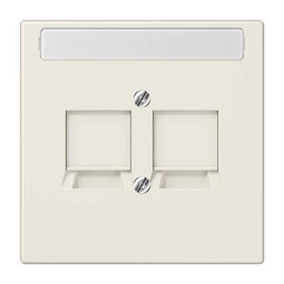 Накладка для модульных гнезд Jung LS 990 бежевая LS969-2NAT