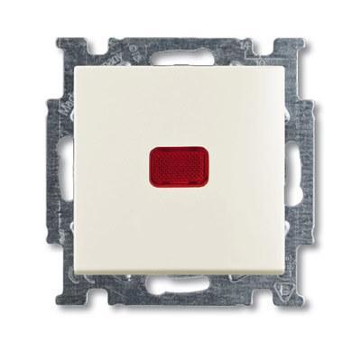 Выключатель кнопочный одноклавишный ABB Basic55 10A 250V с подсветкой chalet-белый 2CKA001413A1100