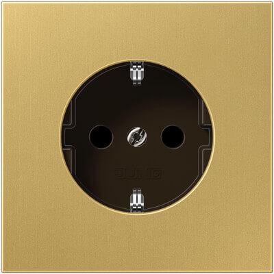 Розетка с заземлением безвинтовой зажим Jung LS 990 classic ME2520C