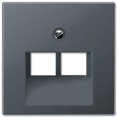 Накладка 2-ой наклонной телефонной/компьютерной розетки Jung A 500 антрацит A569-2BFPLUAANM