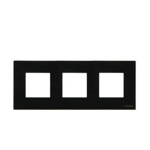 Рамка 3-постовая ABB Zenit стекло черное 2CLA227300N3101