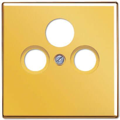 Накладка TV-FM-SAT розетки Jung LS 990 блеск золота GO2990SAT