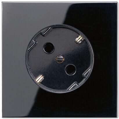 Розетка с заземлением под углом 45 градусов Jung LS 990 черная LS520-45SW