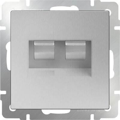 Розетка Werkel телефонная RJ-11 и Ethernet RJ-45 серебряный WL06-RJ11+RJ45 4690389053948