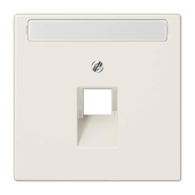 Накладка 1-ой наклонной телефонной/компьютерной розетки с полем для надписи Jung LS 990 бежевая LS969-1NAUA