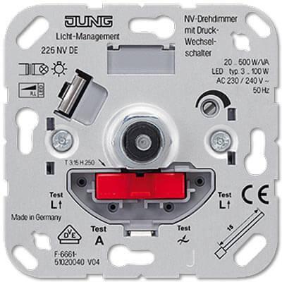 Диммер поворотно-нажимной Jung 225NVDE