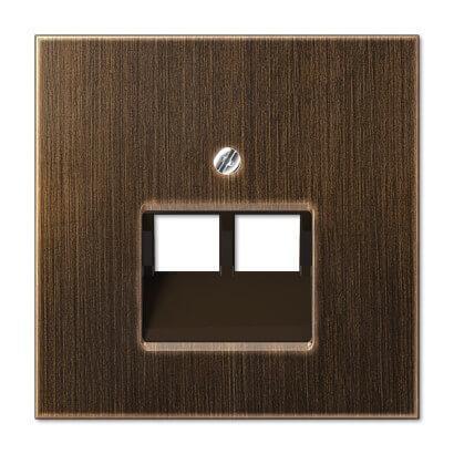 Накладка 2-ой наклонной телефонной/компьютерной розетки Jung LS 990 antik ME2969-2UAAT