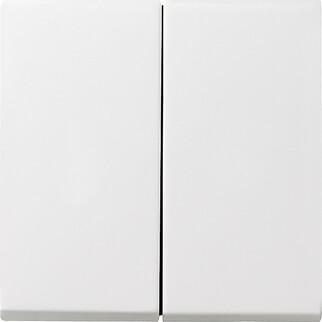 Лицевая панель Gira System 55 выключателя двухклавишного с набором уплотнений IP44 чисто-белый глянцевый 026603