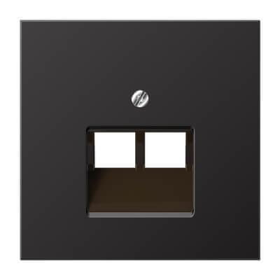 Крышка для сдвоенной телефонной и компьютерной розетки UAE Jung LS 990 dark AL2969-2UAD