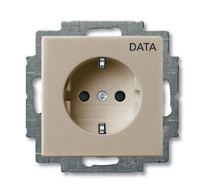 Розетка ABB Basic55 Schuko с/з 16A 250V Data безвинтовой зажим шампань 2CKA002011A6141