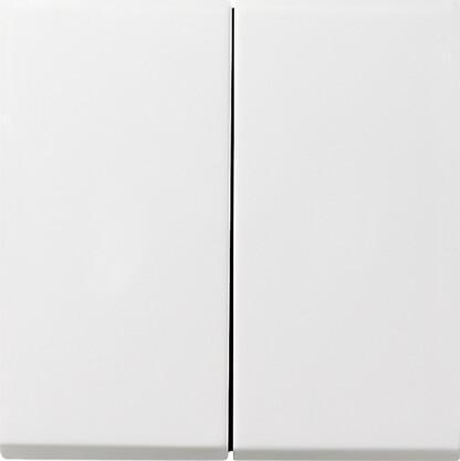 Выключатель кнопочный двухклавишный Gira F100 10A 250V чисто-белый глянцевый 0125112