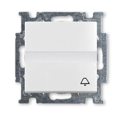 Выключатель кнопочный одноклавишный ABB Basic55 10A 250V Звонок альпийский белый 2CKA001413A1086