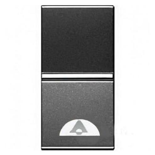 Выключатель кнопочный одноклавишный ABB Zenit 16A 250V Звонок антрацит 2CLA210400N1801