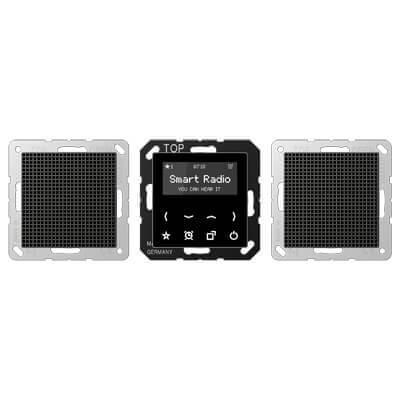 Стерео-радиоприемник скрытой установки с RDS Jung A 500 черный RADA528SW