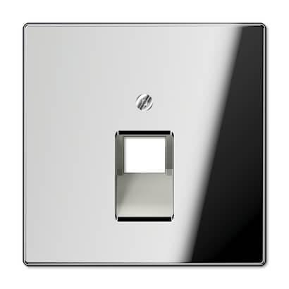 Накладка 1-ой наклонной телефонной/компьютерной розетки Jung LS 990 блестящий хром GCR2969-1UA