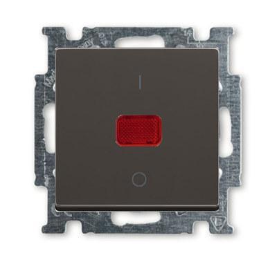 Выключатель одноклавишный двухполюсный ABB Basic55 20A 250V с подсветкой chateau-черный 2CKA001020A0092