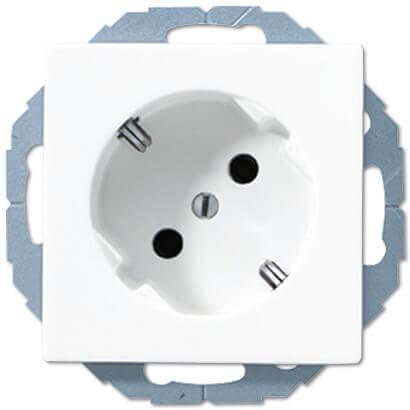 Розетка с заземлением наклонная 45 градусов Jung A 500 белая A520-45KIWW