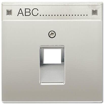 Накладка 1-ой наклонной телефонной/компьютерной розетки с полем для надписи Jung LS 990 edelstahl ES2969-1NAUA