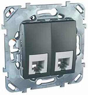 Розетка телефонная 2хRJ11 Schneider Electric Unica MGU5.9090.12ZD
