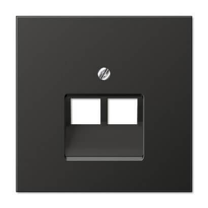 Накладка 2-ой наклонной телефонной/компьютерной розетки Jung LS 990 антрацит AL2969-2UAAN