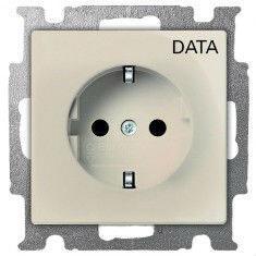Розетка ABB Basic55 Schuko с/з 16A 250V Data безвинтовой зажим слоновая кость 2CKA002011A3856