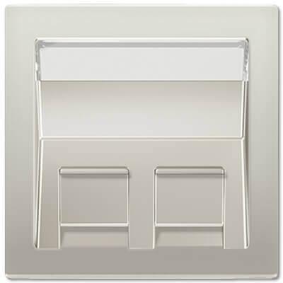 Накладка 1-ой наклонной телефонной/компьютерной розетки Jung LS 990 edelstahl ES2969-1UA-L