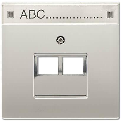 Накладка 2-ой наклонной телефонной/компьютерной розетки с полем для надписи Jung LS 990 edelstahl ES2969-2NAUA