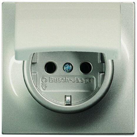 Розетка ABB Impuls Schuko с/з 16A 250V с крышкой безвинтовой зажим шампань-металлик 2CKA002018A1016