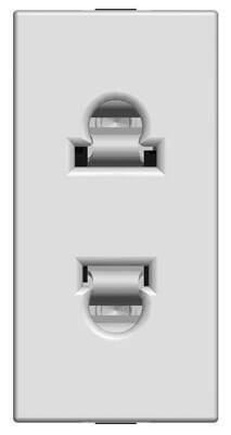 Розетка ABB Zenit б/з 16A 250V винтовой зажим евроамериканский стандарт серебро 2CLA213500N1301