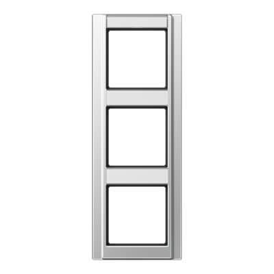 Рамка 3-постовая с шильдиком вертикальная Jung A 500 алюминий A583NAAL