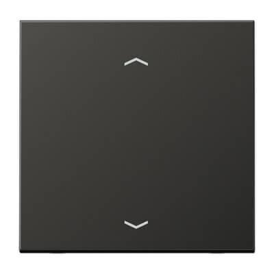 Накладка нажимного электронного жалюзийного выключателя с ДУ (радио) Jung LS 990 антрацит AL5232FAN