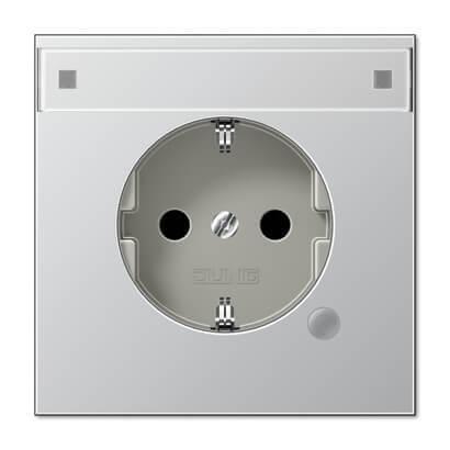 Розетка Schuko 16A 250V с полем для надписи Jung LS 990 бежевая AL2520NAKO