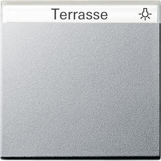 Лицевая панель Gira System 55 выключателя с полем для надписи алюминий 029926