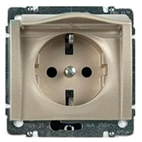 Розетка 2К+3 Legrand Galea Life 16A 250V с/з со шторками крышкой автоматические клеммы титановая 771464